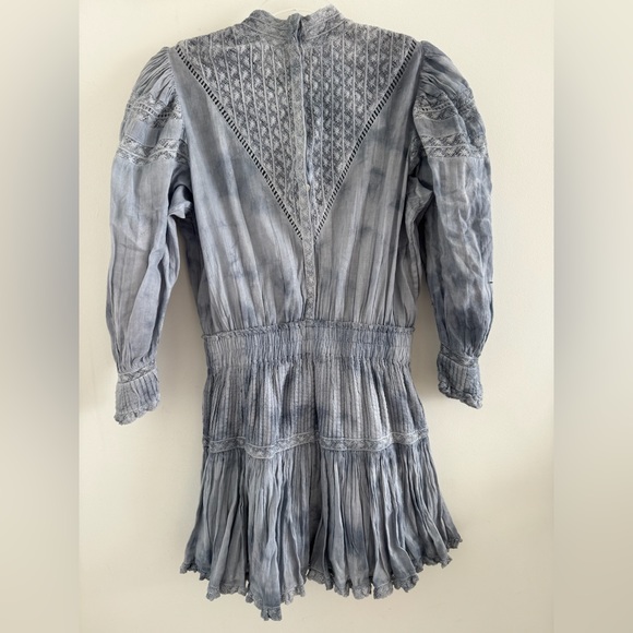 Love Shack Fancy - Viola Dress in Pacific Indigo Hand Dye - Picture 7 of 8